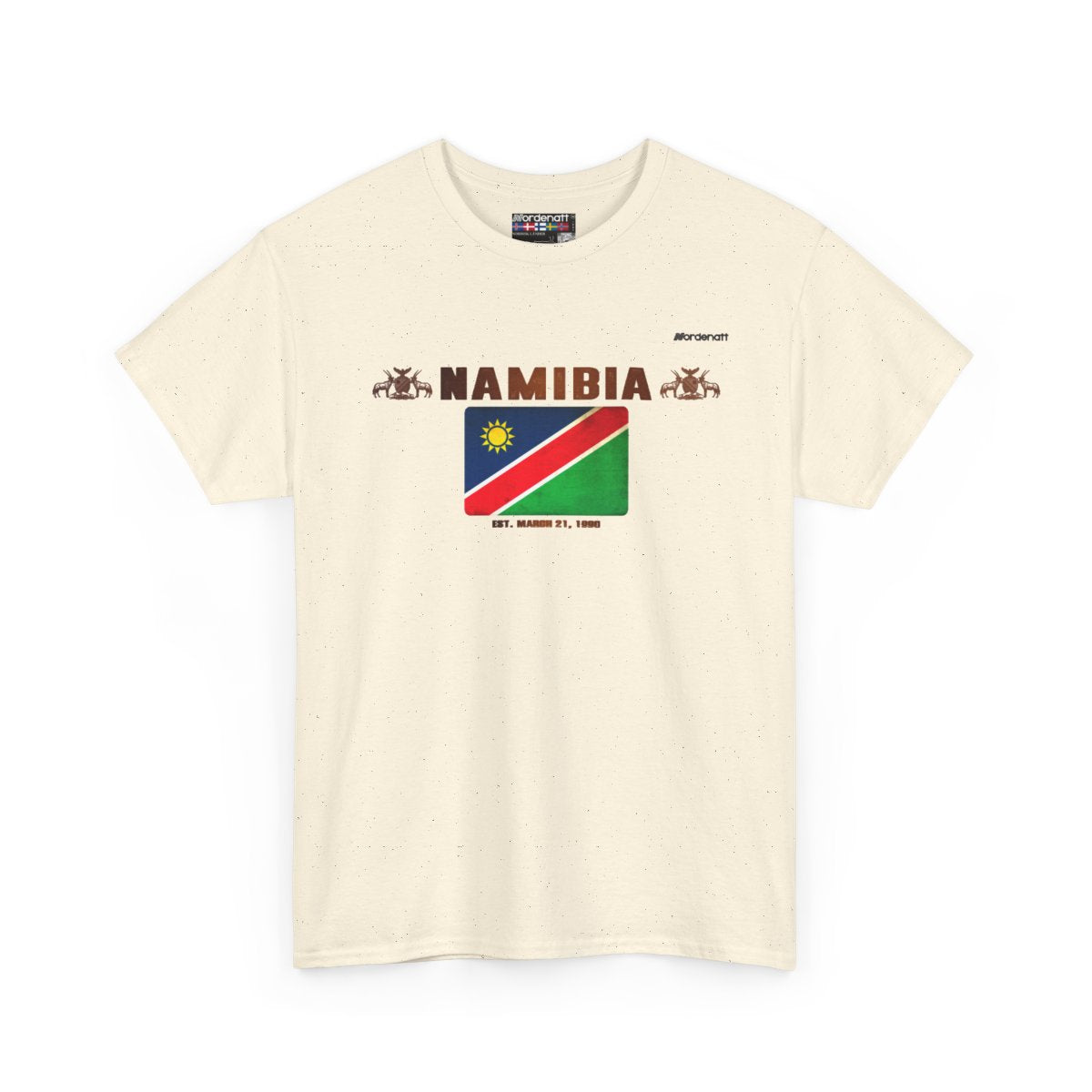 Namibia flag t-shirt in Natural — premium cotton, Nordenatt
