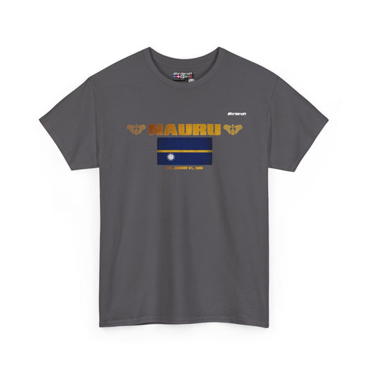 Nauru flag t-shirt in Charcoal — premium cotton, Nordenatt