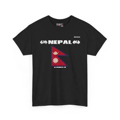 Nepal flag t-shirt in Black — premium cotton, Nordenatt