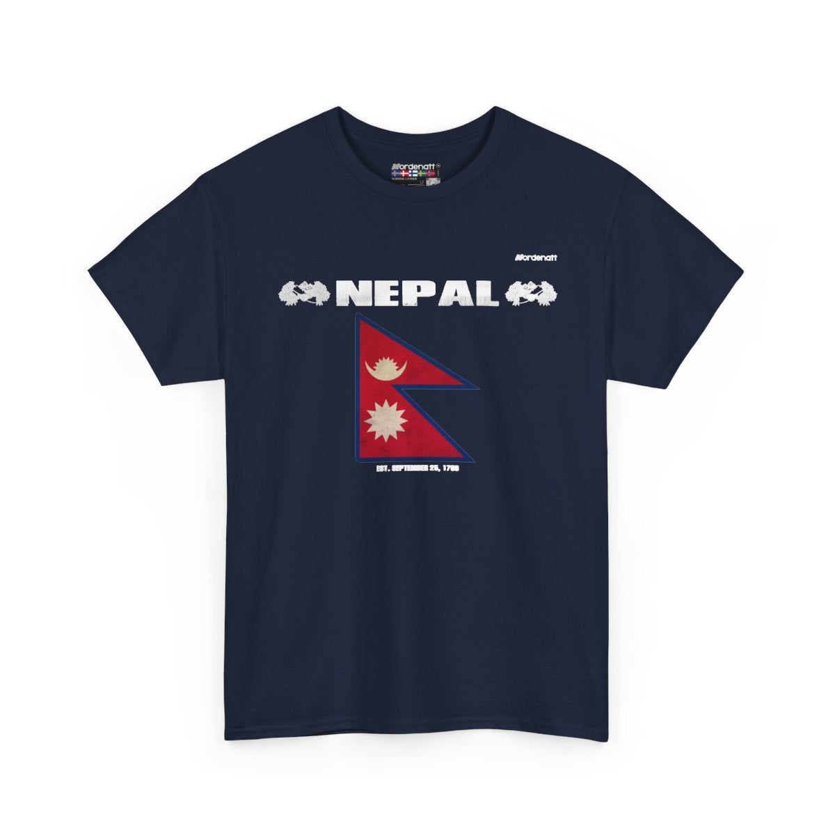 Nepal flag t-shirt in Navy — premium cotton, Nordenatt