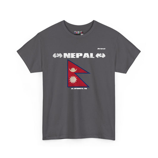 Nepal flag t-shirt in Charcoal — premium cotton, Nordenatt