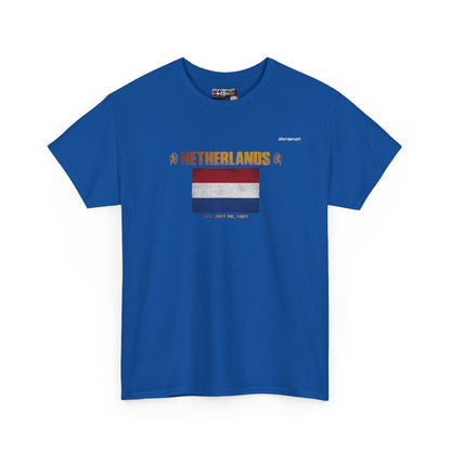 Netherlands flag t-shirt in Royal — premium cotton, Nordenatt