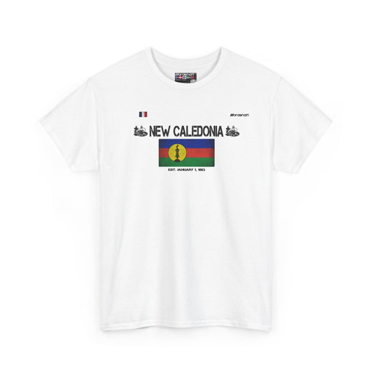 New Caledonia flag t-shirt in White — premium cotton, Nordenatt