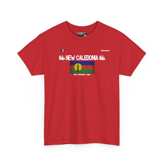New Caledonia flag t-shirt in Red — premium cotton, Nordenatt