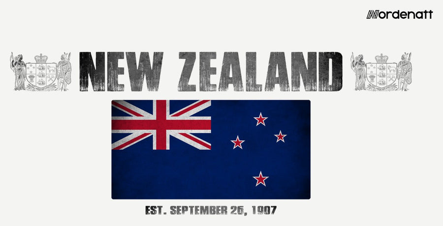 New Zealand design preview: flag, date and emblem inspiration printed on light t-shirts (Nordenatt)
