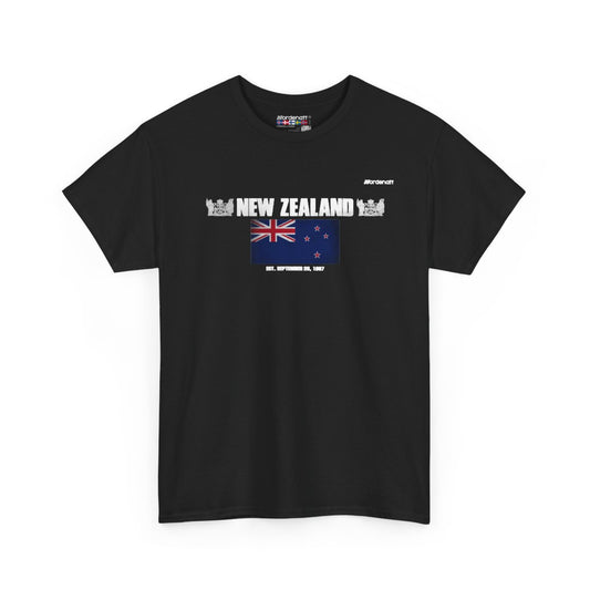 New Zealand flag t-shirt in Black — premium cotton, Nordenatt