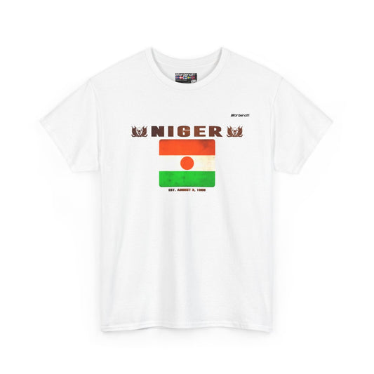 Niger flag t-shirt in White — premium cotton, Nordenatt