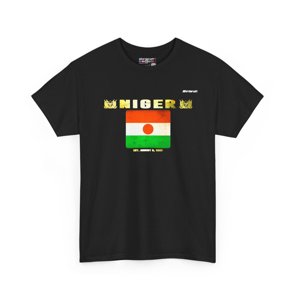 Niger flag t-shirt in Black — premium cotton, Nordenatt