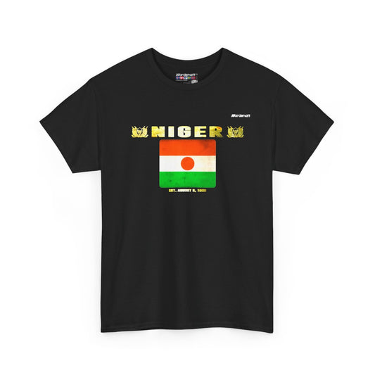 Niger flag t-shirt in Black — premium cotton, Nordenatt