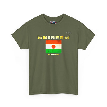 Niger flag t-shirt in Military Green — premium cotton, Nordenatt