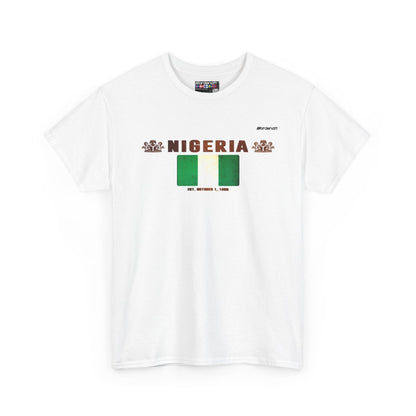 Nigeria flag t-shirt in White — premium cotton, Nordenatt