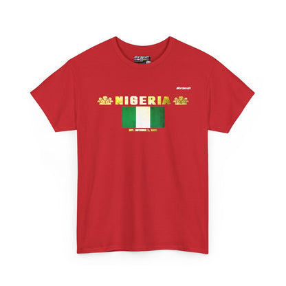Nigeria flag t-shirt in Red — premium cotton, Nordenatt