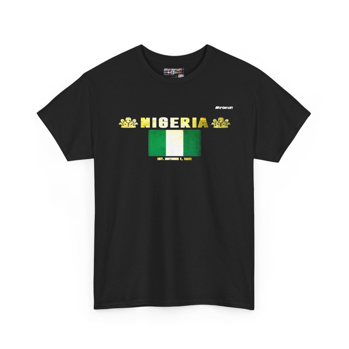 Nigeria flag t-shirt in Black — premium cotton, Nordenatt