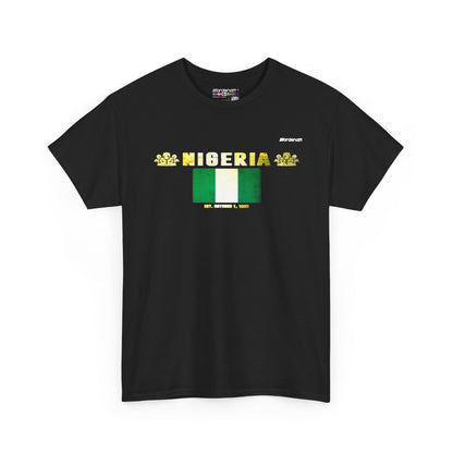 Nigeria flag t-shirt in Black — premium cotton, Nordenatt