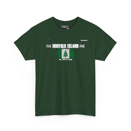 Norfolk Island flag t-shirt in Forest Green — premium cotton, Nordenatt