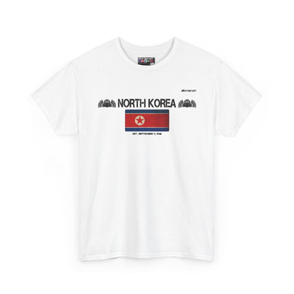 North Korea flag t-shirt in White — premium cotton, Nordenatt