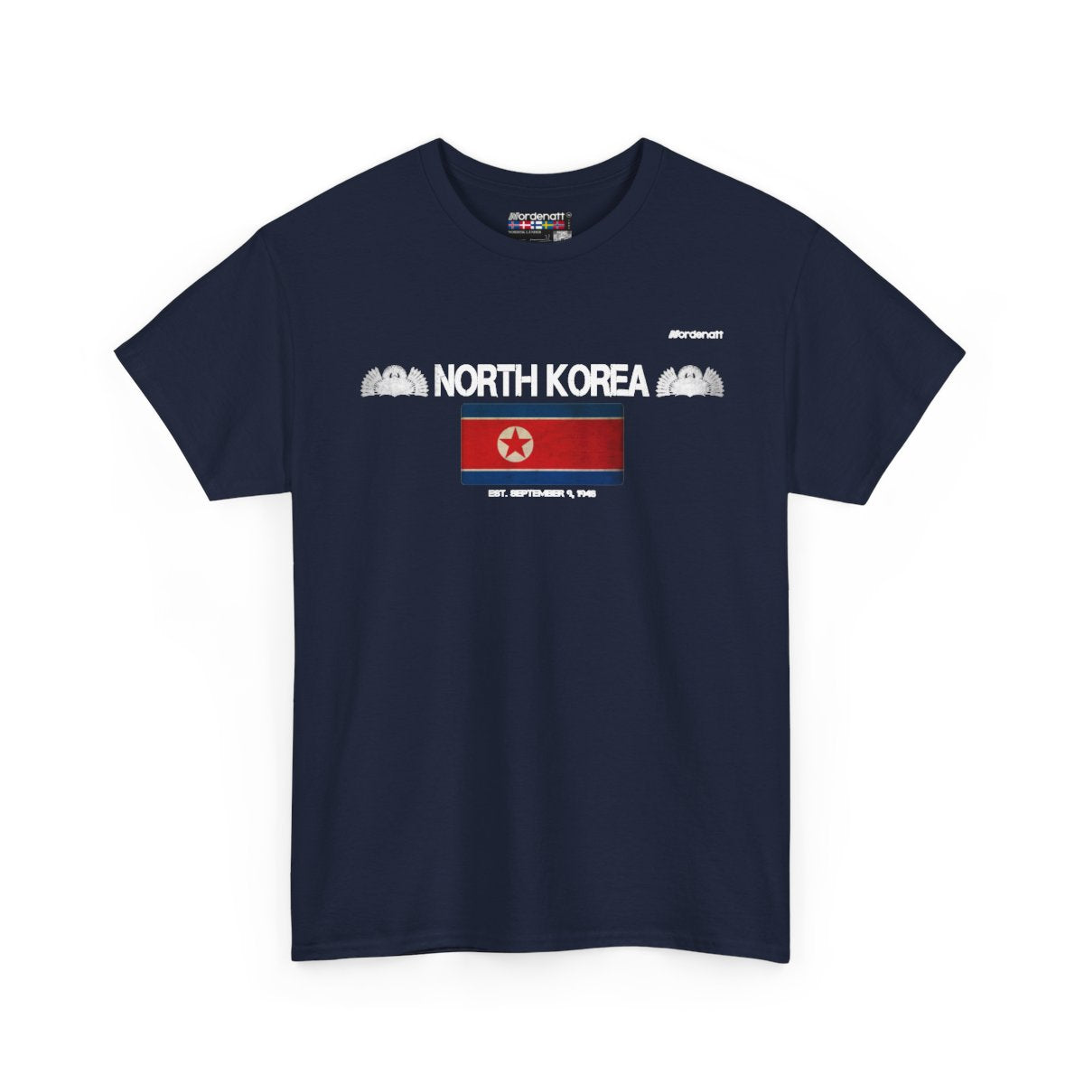 North Korea flag t-shirt in Navy — premium cotton, Nordenatt
