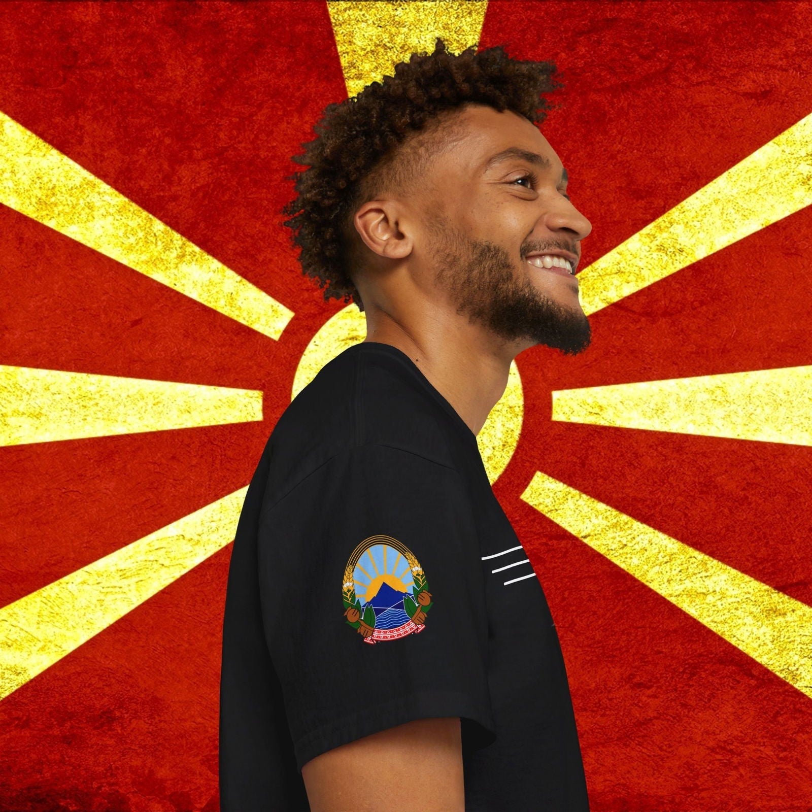 North Macedonia Soft Cotton Flag Tee - Nordenatt TM