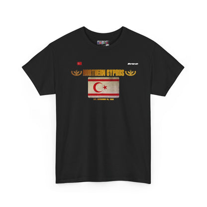 Northern Cyprus flag t-shirt in Black — premium cotton, Nordenatt