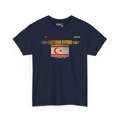 Northern Cyprus flag t-shirt in Navy — premium cotton, Nordenatt