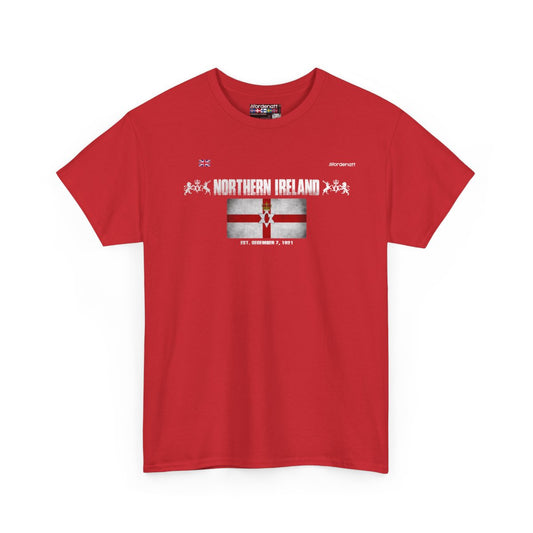 Northern Ireland flag t-shirt in Red — premium cotton, Nordenatt