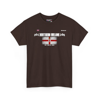 Northern Ireland flag t-shirt in Dark Chocolate — premium cotton, Nordenatt
