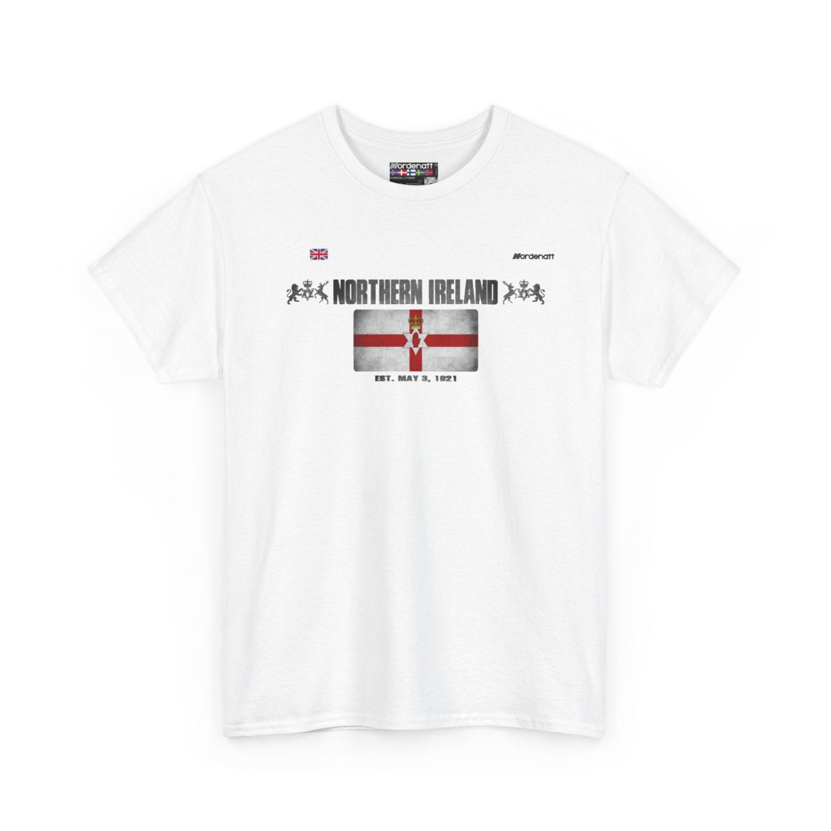 Northern Ireland flag t-shirt in White — premium cotton, Nordenatt