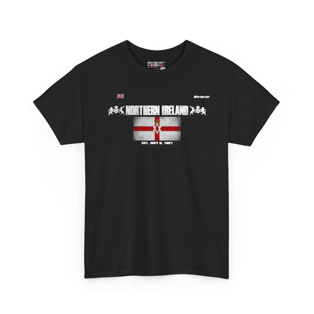 Northern Ireland flag t-shirt in Black — premium cotton, Nordenatt