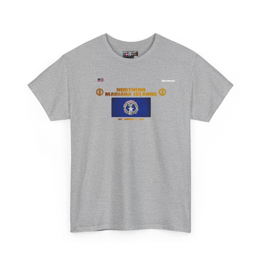 Northern Mariana Islands flag t-shirt in Sport Grey — premium cotton, Nordenatt