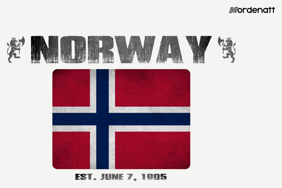 Norway design preview: flag, date and emblem inspiration printed on light t-shirts (Nordenatt)