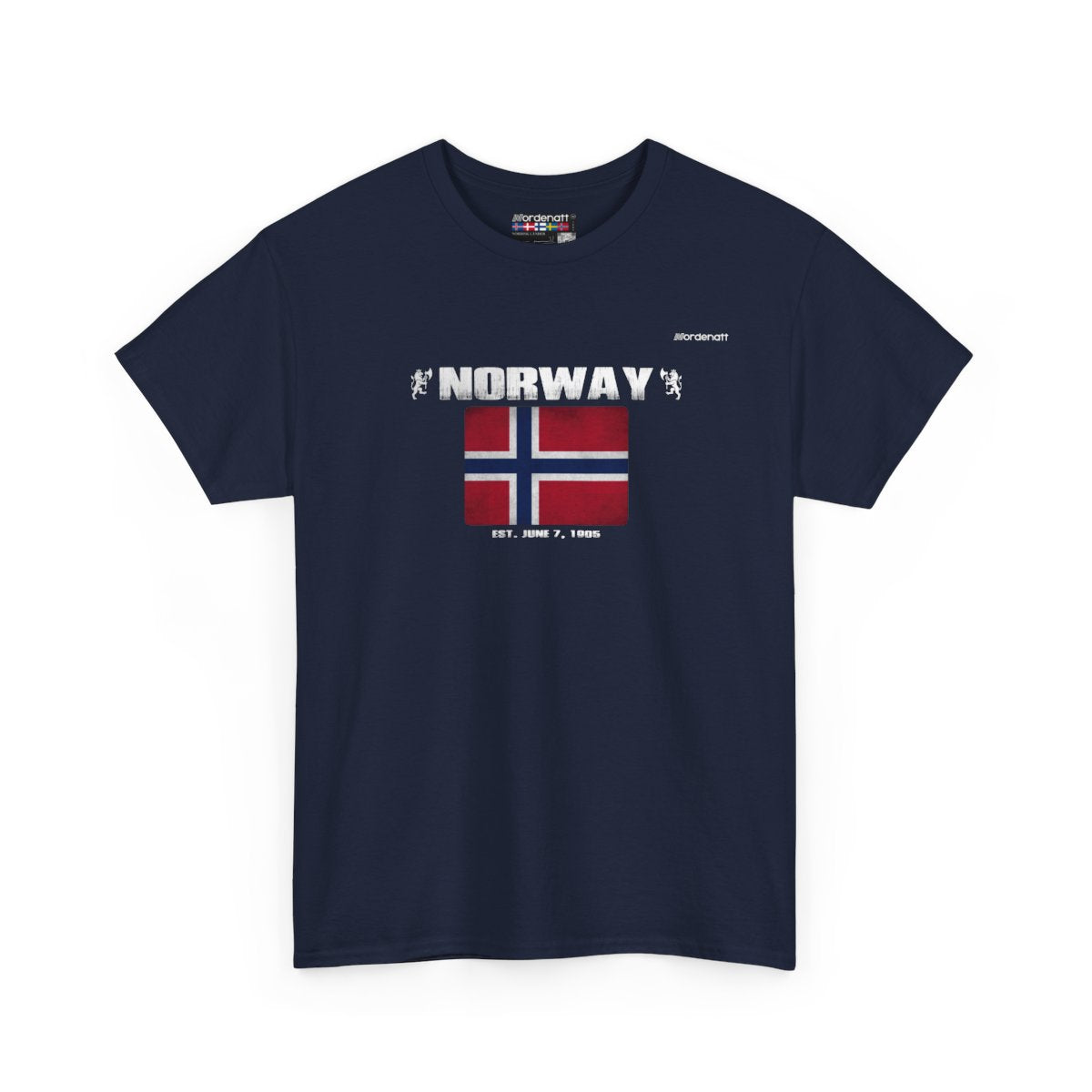 Norway flag t-shirt in Navy — premium cotton, Nordenatt