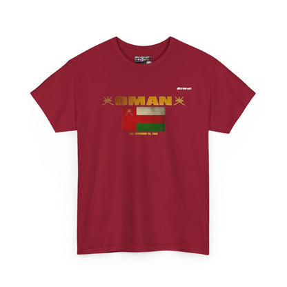 Oman flag t-shirt in Cardinal Red — premium cotton, Nordenatt