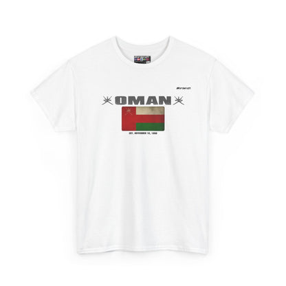 Oman flag t-shirt in White — premium cotton, Nordenatt