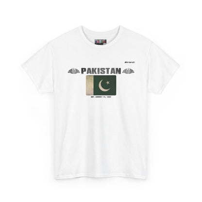 Pakistan flag t-shirt in White — premium cotton, Nordenatt
