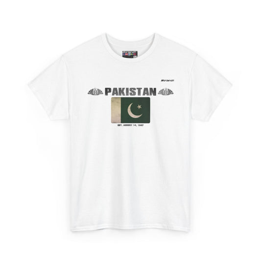 Pakistan flag t-shirt in White — premium cotton, Nordenatt