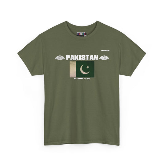 Pakistan flag t-shirt in Military Green — premium cotton, Nordenatt
