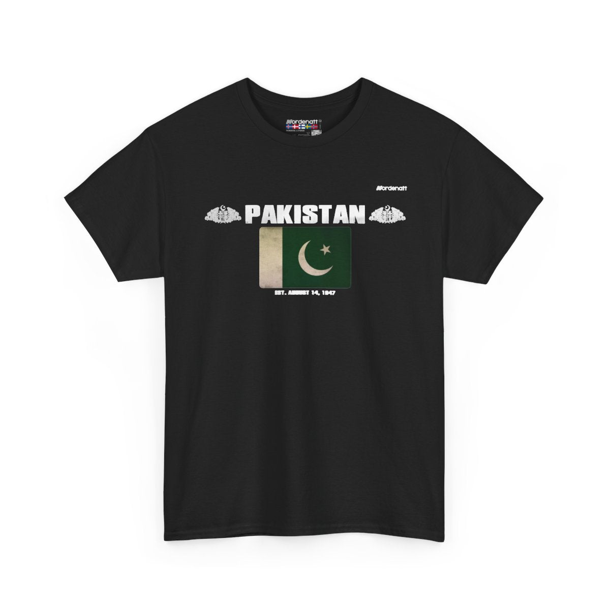 Pakistan flag t-shirt in Black — premium cotton, Nordenatt