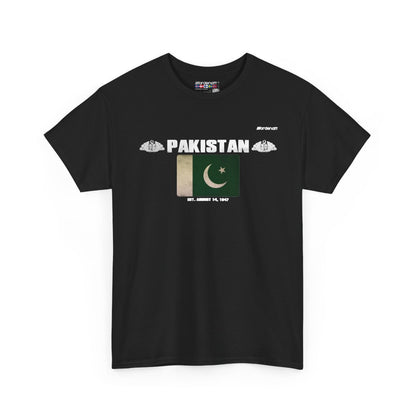 Pakistan flag t-shirt in Black — premium cotton, Nordenatt