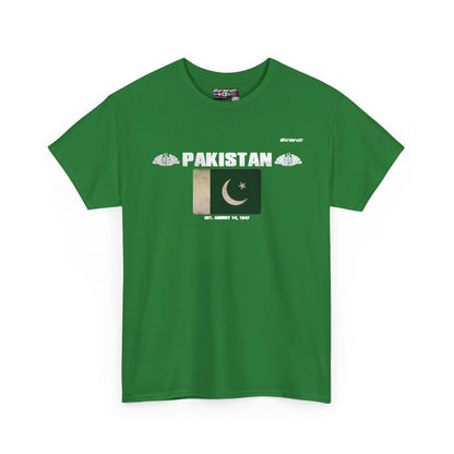 Pakistan flag t-shirt in Turf Green — premium cotton, Nordenatt