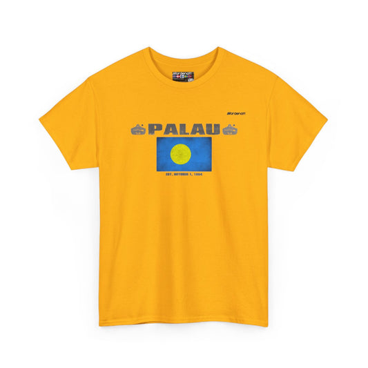 Palau flag t-shirt in Gold — premium cotton, Nordenatt