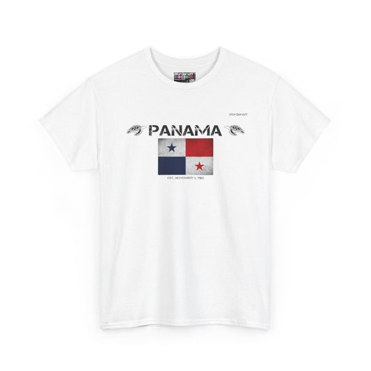Panama flag t-shirt in White — premium cotton, Nordenatt