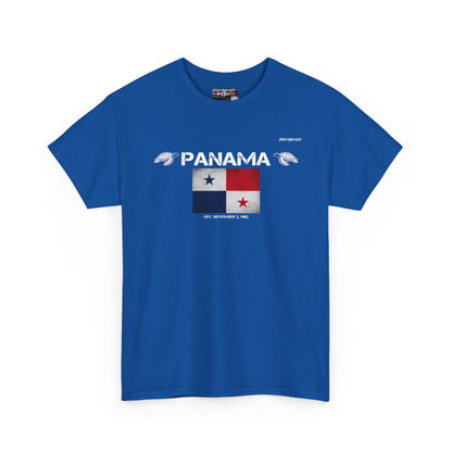 Panama flag t-shirt in Royal — premium cotton, Nordenatt