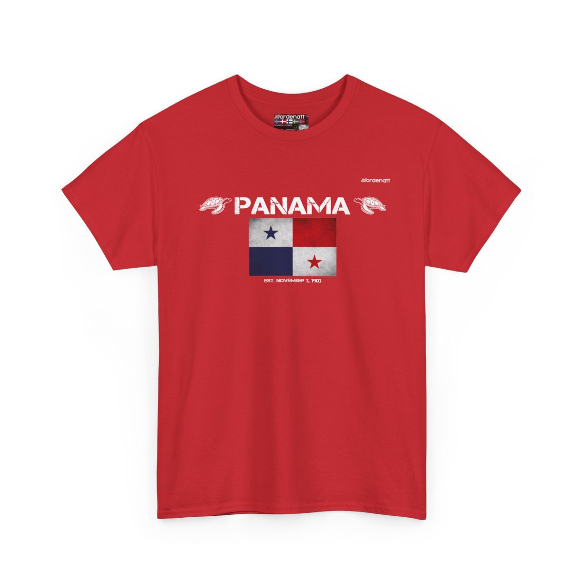 Panama flag t-shirt in Red — premium cotton, Nordenatt