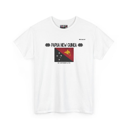 Papua New Guinea flag t-shirt in White — premium cotton, Nordenatt