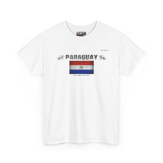 Paraguay flag t-shirt in White — premium cotton, Nordenatt
