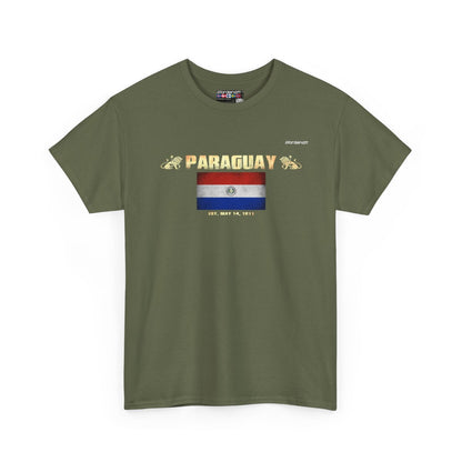 Paraguay flag t-shirt in Military Green — premium cotton, Nordenatt