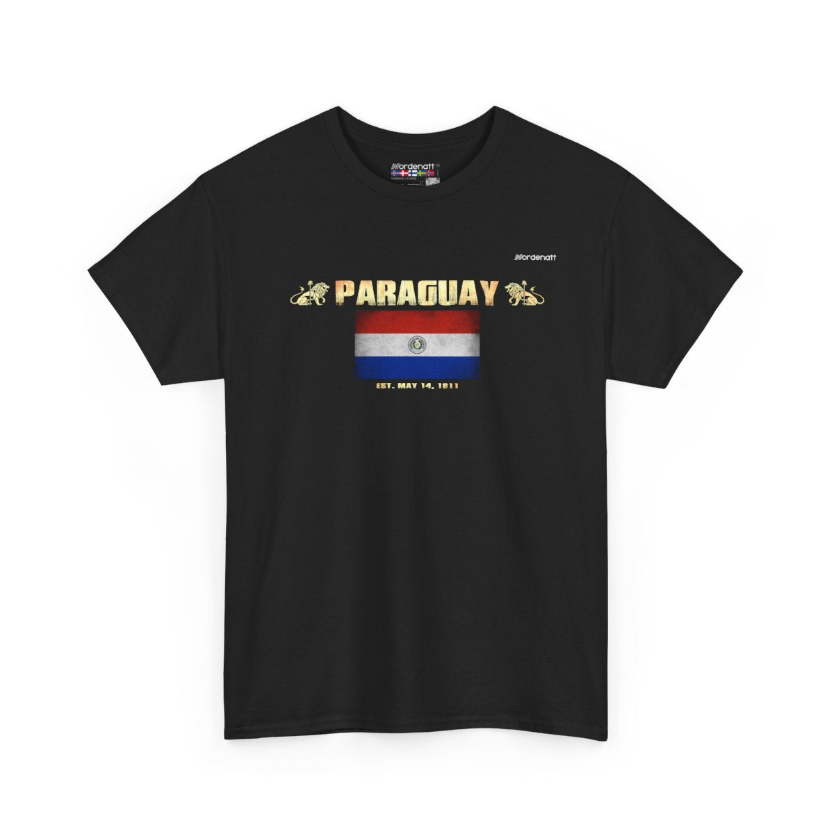 Paraguay flag t-shirt in Black — premium cotton, Nordenatt