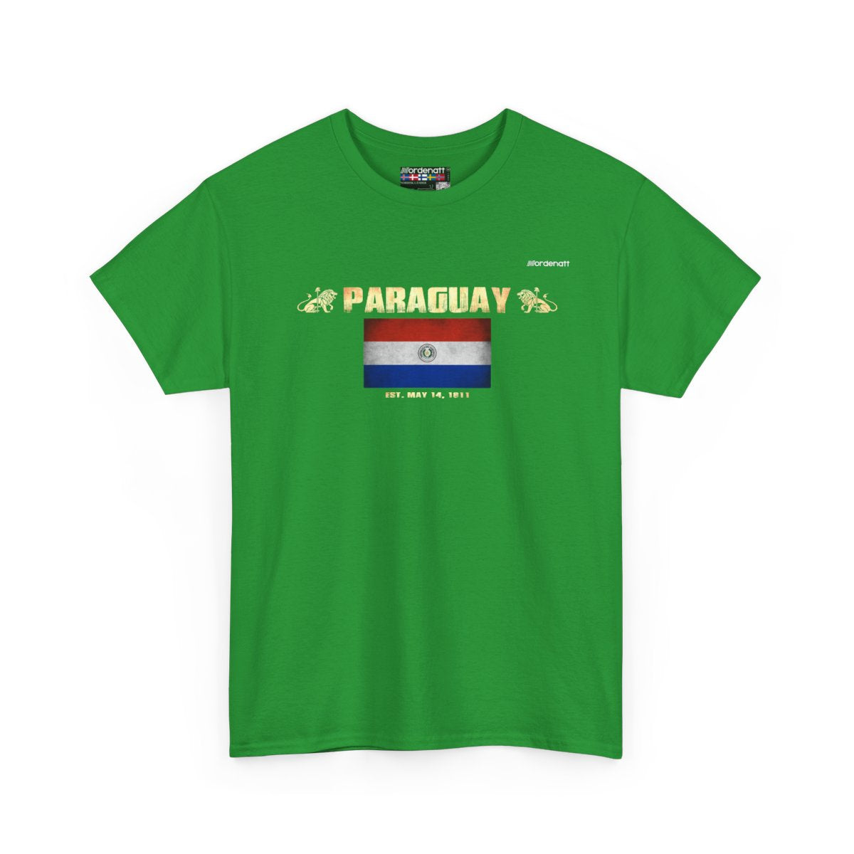 Paraguay flag t-shirt in Irish Green — premium cotton, Nordenatt