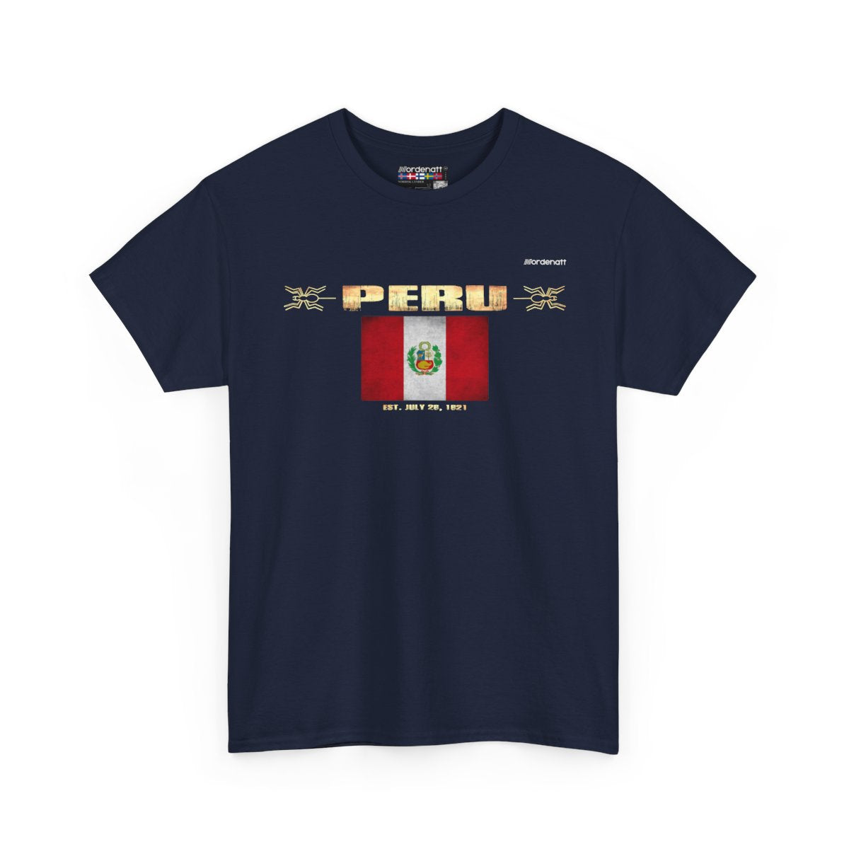 Peru flag t-shirt in Navy — premium cotton, Nordenatt