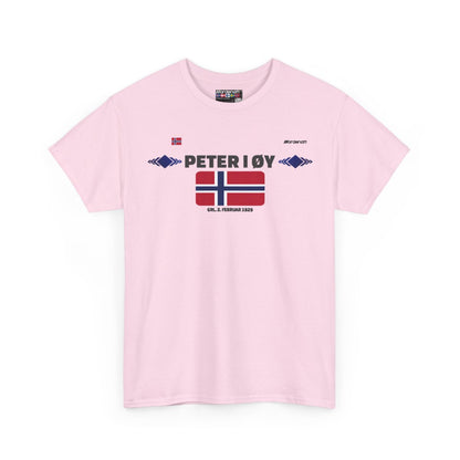 Peter I Island flag t-shirt in Light Pink — premium cotton, Nordenatt
